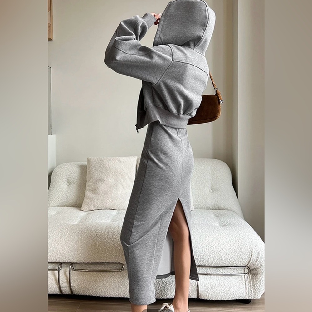 Commense Gray Midi Dress - Picture 3 of 10